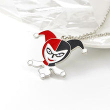 Load image into Gallery viewer, Suicide Squad Harley Quinn Silver Red, White & Black Enamel Necklace in Gift Box