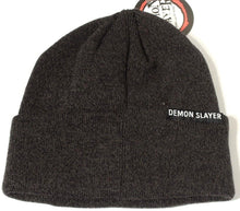 Load image into Gallery viewer, Bioworld Demon Slayer Character Embroidered Plain Black Cuffed Knitted Winter Beanie Hat
