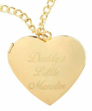 Load image into Gallery viewer, Suicide Squad Harley Quinn 18k Gold Plated &quot;Daddy&#39;s Little Monster&quot; Heart Locket
