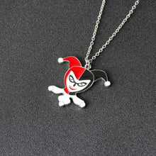 Load image into Gallery viewer, Suicide Squad Harley Quinn Silver Red, White &amp; Black Enamel Necklace in Gift Box

