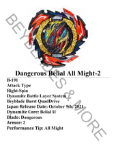 Load image into Gallery viewer, Takara Tomy Beyblade Burst B-191 Dangerous Belial All Might-2 (NWOP)
